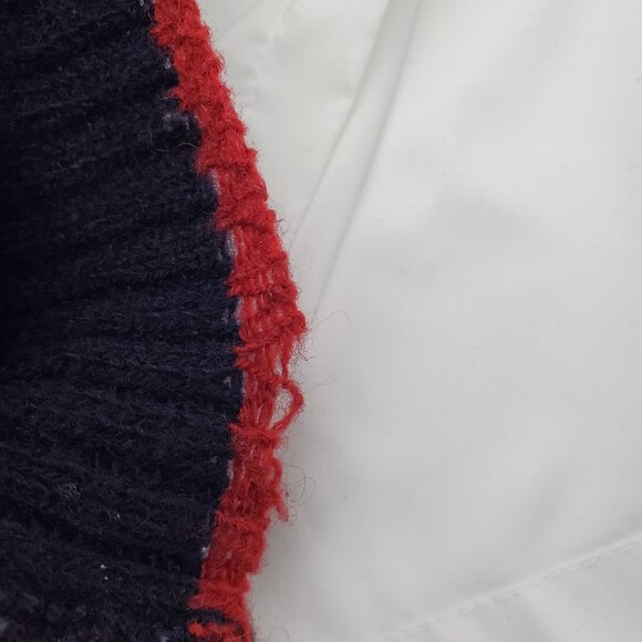 L.O.G.G. Navy Shetland Wool Quarter Zip Sweater | Vintage 90s Y2K | Men's XL - Picture 8 of 10